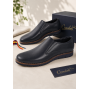 pantofi barbati bleumarin din piele naturala tip slip-on cu talpa confort 330EBLUE